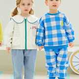 MOLLIMELLI Blue Check Fruit Tops & Bottoms