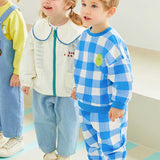 MOLLIMELLI Blue Check Fruit Tops & Bottoms