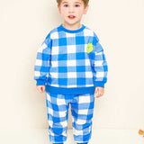 MOLLIMELLI Blue Check Fruit Tops & Bottoms