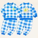 MOLLIMELLI Blue Check Fruit Tops & Bottoms