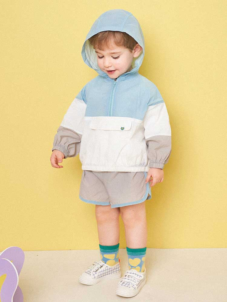 MOLLIMELLI colorful block anorak jumper top and bottom Set