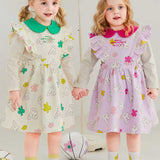 MOLLIMELLI Floral apron collar dress