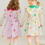 MOLLIMELLI Floral apron collar dress