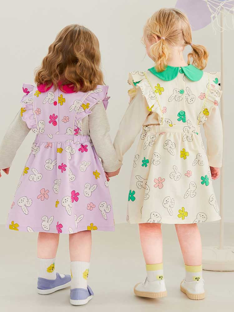 MOLLIMELLI Floral apron collar dress