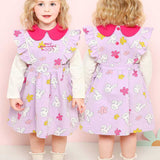 MOLLIMELLI Floral apron collar dress