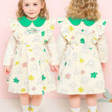MOLLIMELLI Floral apron collar dress