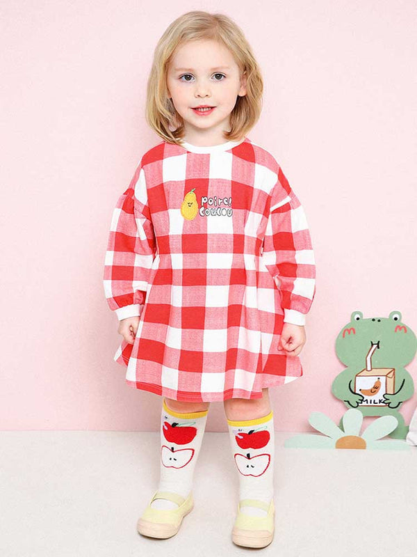 MOLLIMELLI French check pintuck dress