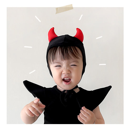 Power Shoulder Devil Romper 2 SET ( Romper+Bonnet)