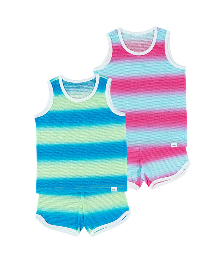 Summer gradient mesh vest set